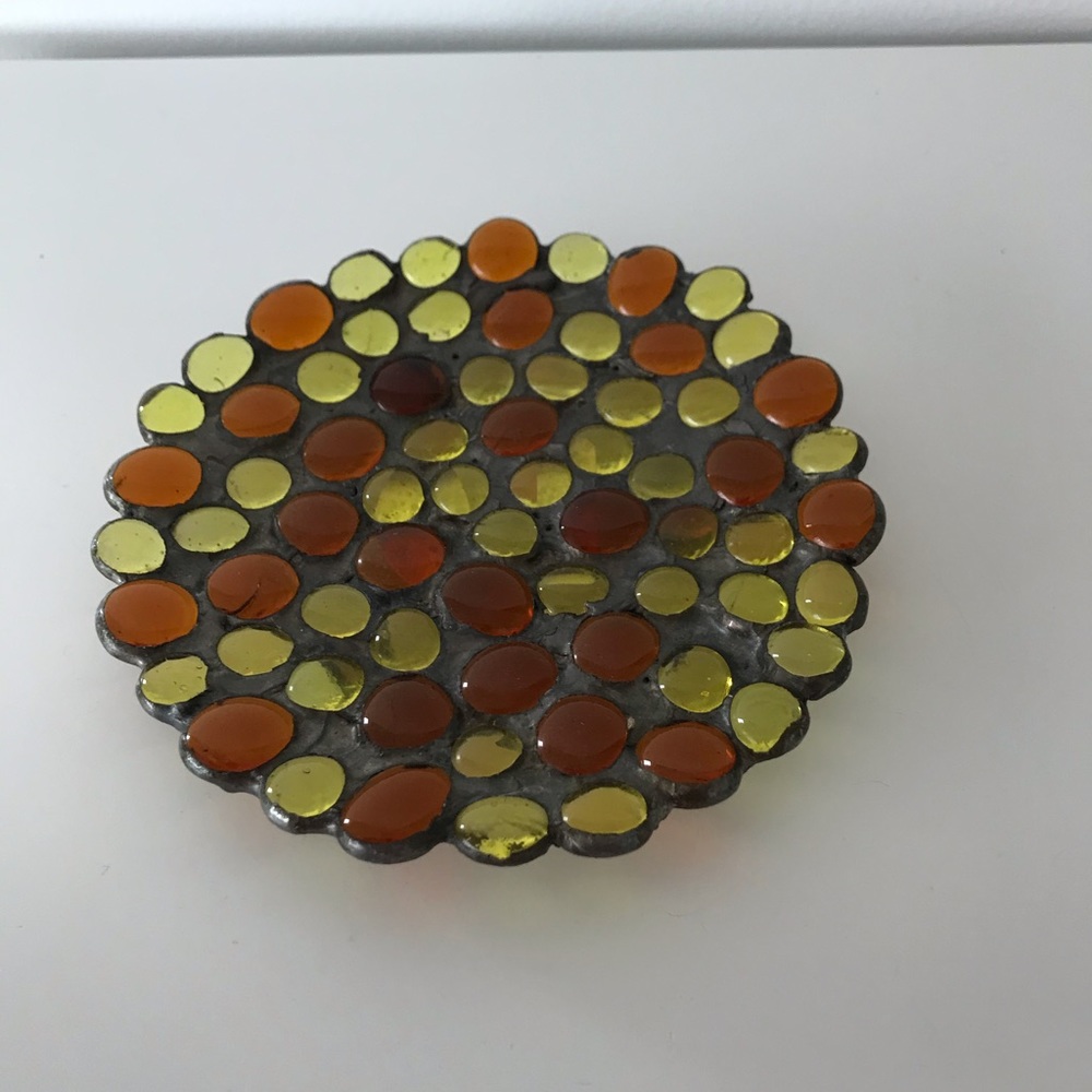Diane Markin USA Handmade glass plate 6”